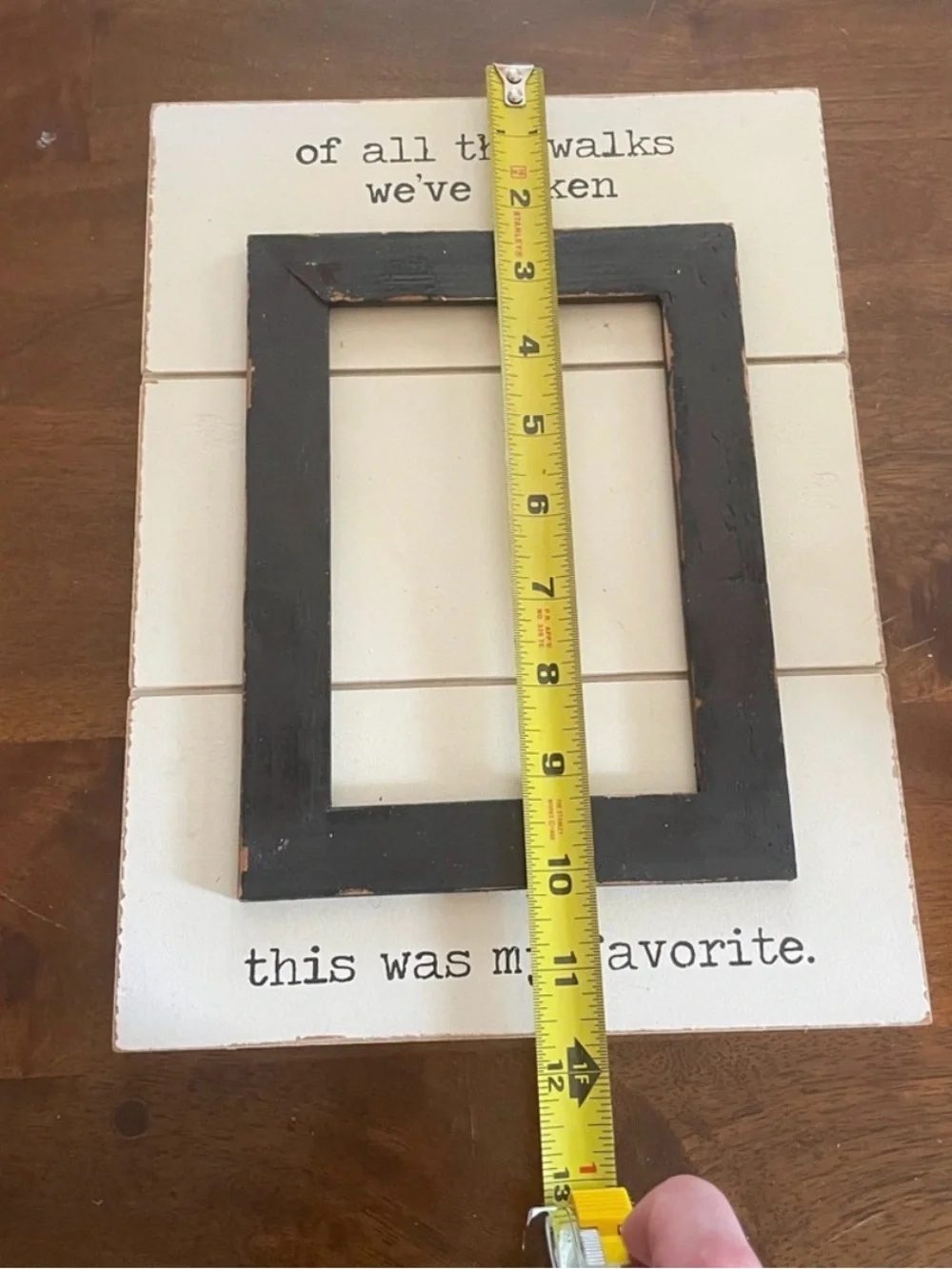 Rustic White and Black Wall Photo Frame Sign